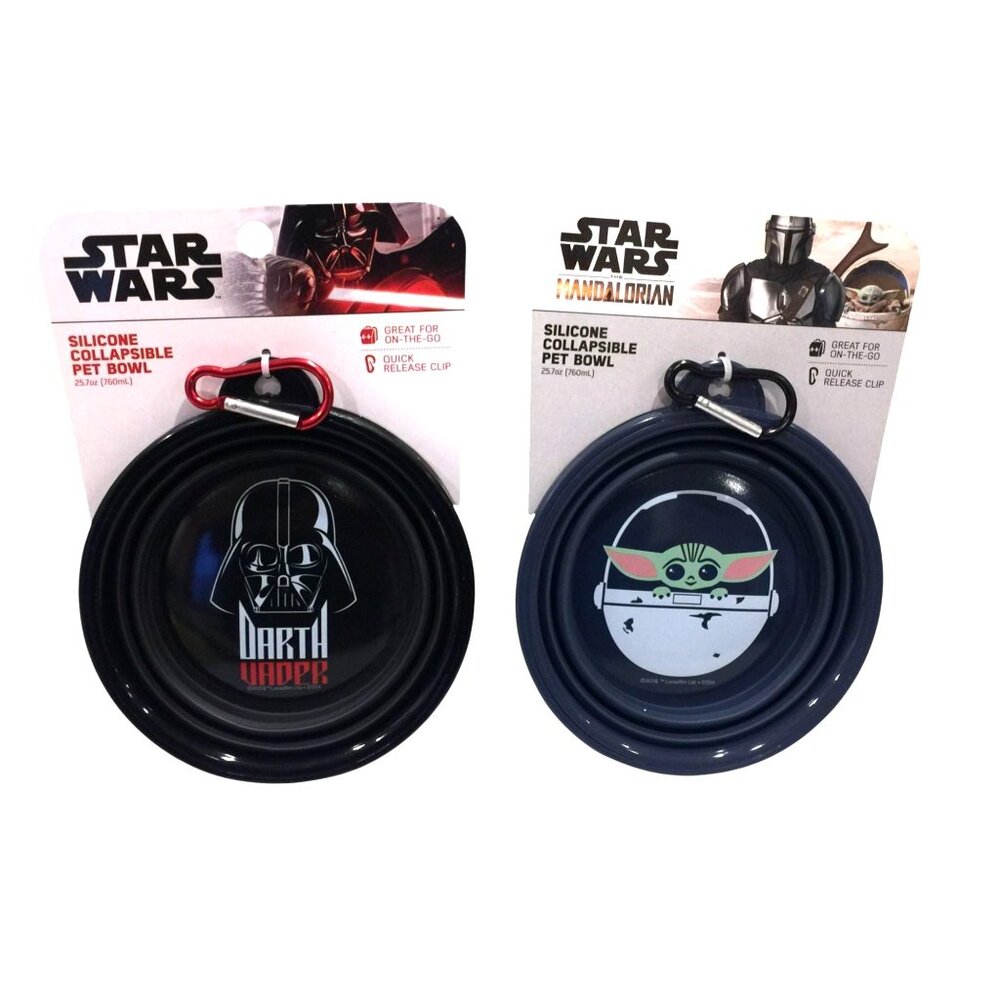 Disney Star Wars Silicone Collapsible Pet Bowls Darth Vader The Child